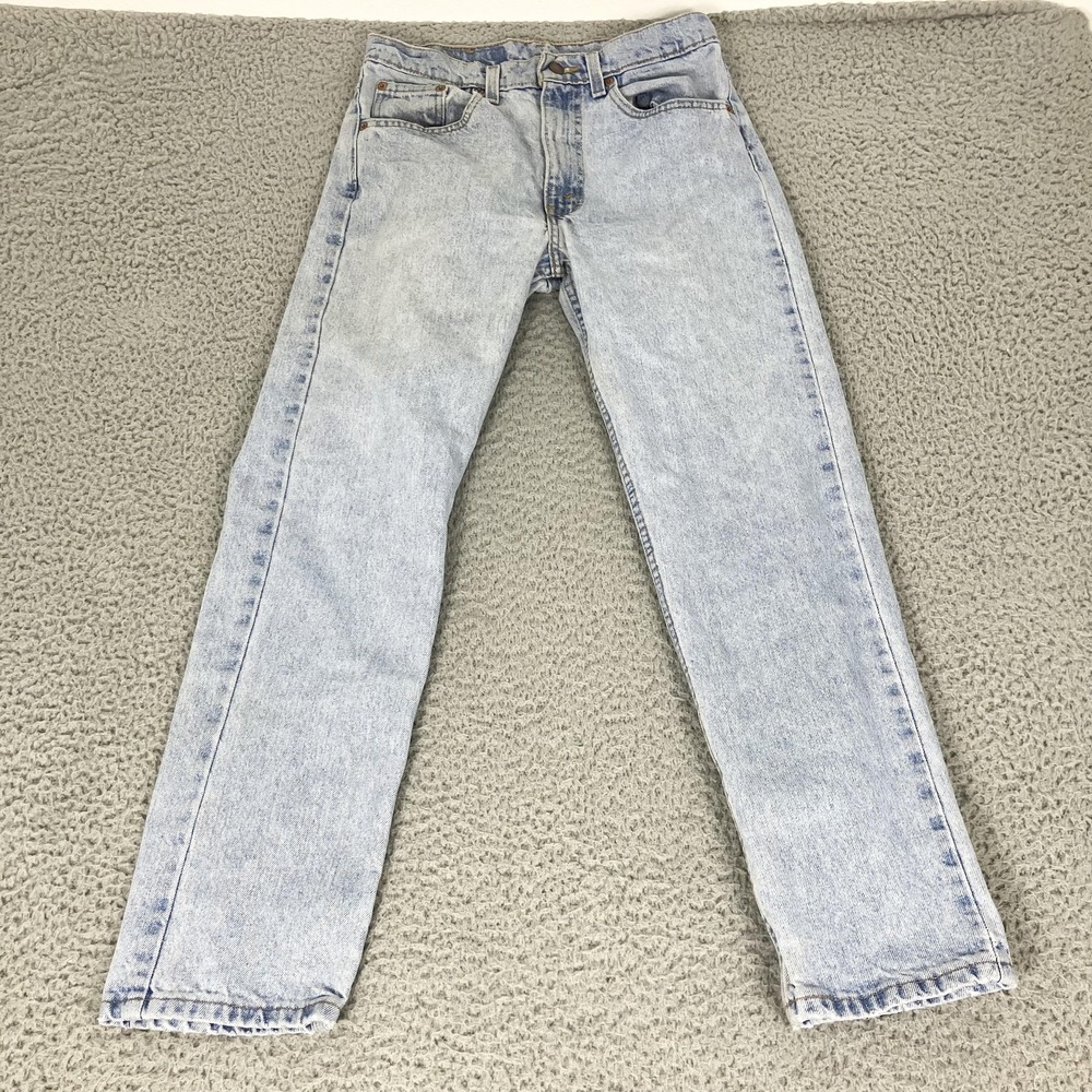 Vintage Levis 505 Jeans Mens 32x30 Light Wash Regular Fit Straight Leg USA 90s